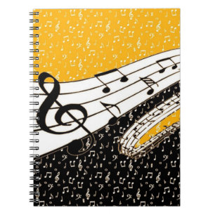 Caderno Espiral tema musical Dourado