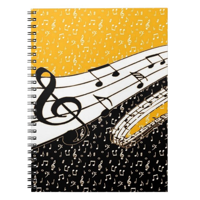 Caderno Espiral tema musical Dourado (Frente)