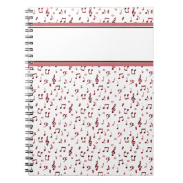 Caderno Espiral tema musical vermelho
