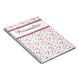 Caderno Espiral Tema musical vermelho personalizado