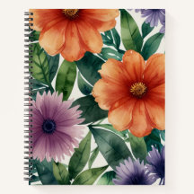 Caderno Espiral Temático de Flores