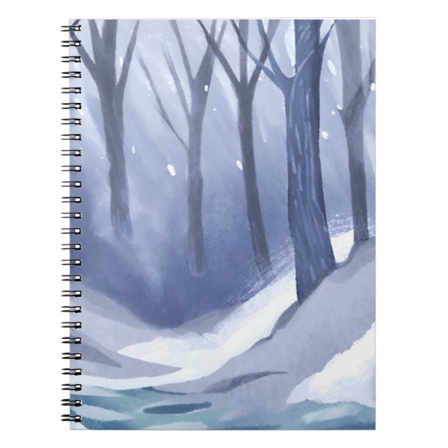 Caderno Espiral Tempestade De Neve Na Floresta (Frente)