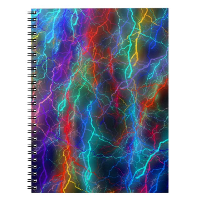 Caderno Espiral Tempestade Relâmpago Arco-Íris Colorida (Frente)