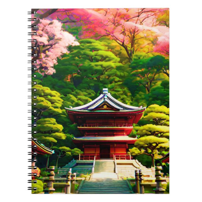 Caderno Espiral Templo de Cherry Blossom (Frente)