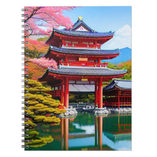 Caderno Espiral Templo Japonês