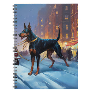 Caderno Espiral Temporada Festiva de Natal do Doberman
