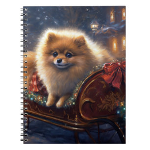 Caderno Espiral Temporada Festiva de Natal do Pomerânia Escovada