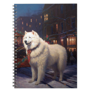Caderno Espiral Temporada Festiva de Natal Samoyed