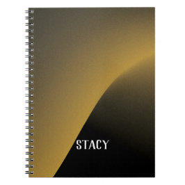 Caderno Espiral Tendência de Grito Personalizada a Preto e Dourado