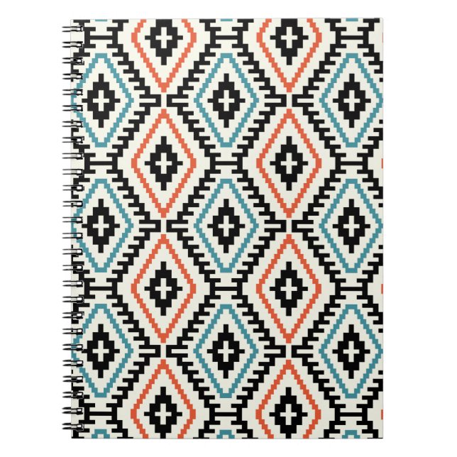 Caderno Espiral Tendência de Na moda de Moda Geométrica do Padrão (Frente)