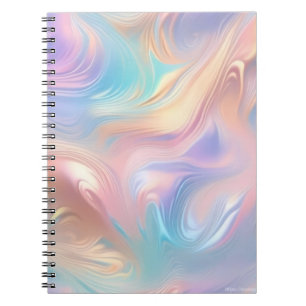 Caderno Espiral Tendência pastel cor-de-rosa abstrato azul