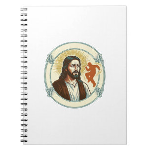 Caderno Espiral Tendência Viral de Dança Silhueta de Jesus Confuso