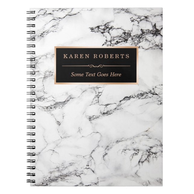 Caderno Espiral Tendência White Marble Stone Texture Modern Look (Frente)