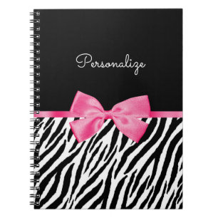 Caderno Espiral Tendência Zebra Impressão Arco e Nome Quente Ros