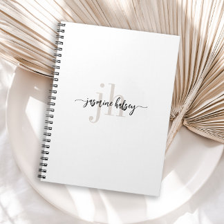 Caderno Espiral Tendências Simples Nome e Iniciais