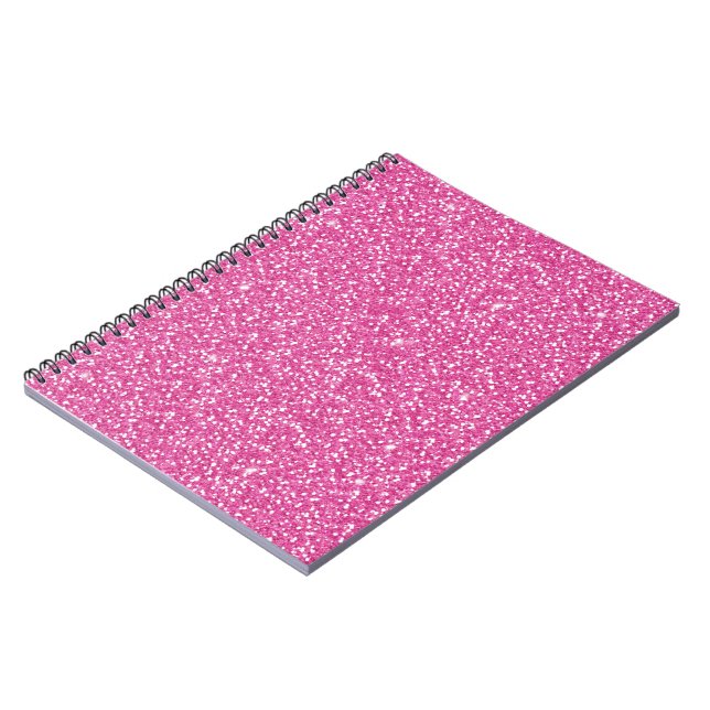 Caderno Espiral Tendy Neon Hot Pink Glitter (Left Side)