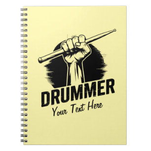 Caderno Espiral Tendy Personalizado Drummer Fist Com Tritões