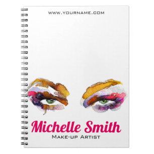 Caderno Espiral Tendy Vibrant Watercolor Eye Makeup Artist