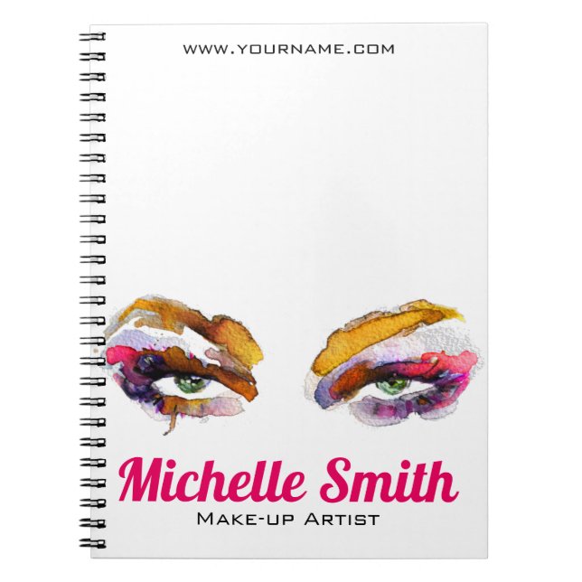 Caderno Espiral Tendy Vibrant Watercolor Eye Makeup Artist (Frente)