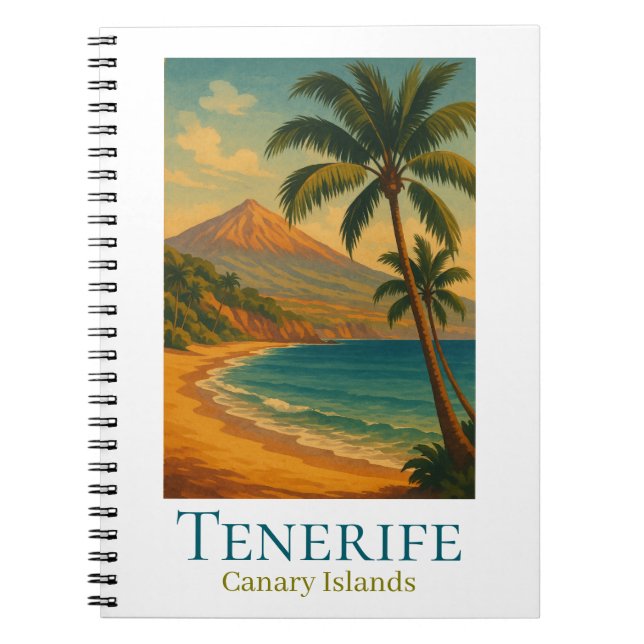 Caderno Espiral Tenerife Ilhas Canárias Monte Teide Ilha Espanhola (Frente)