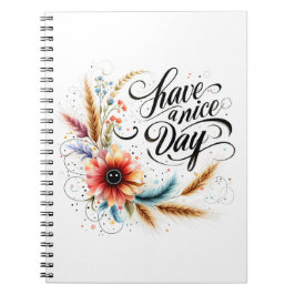 Caderno Espiral Tenha um bom dia floral