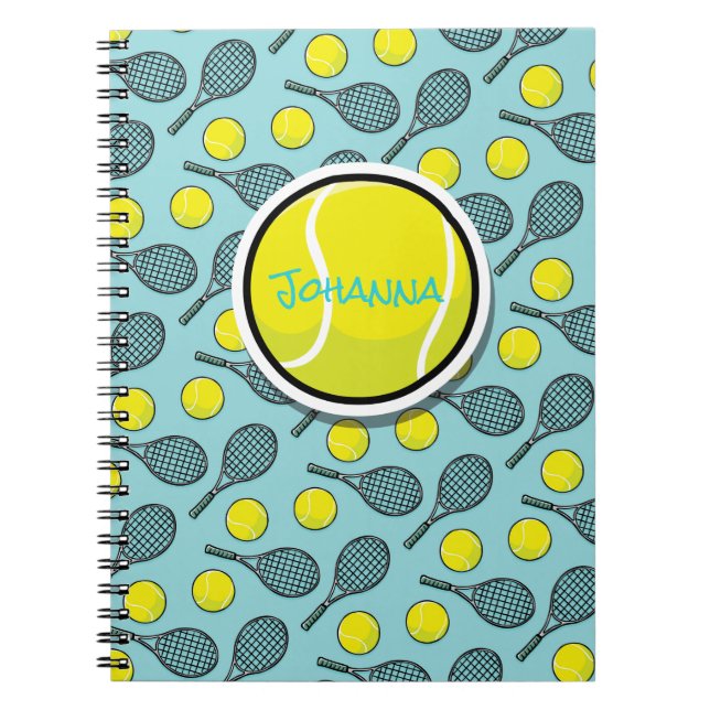Caderno Espiral Tênis Ball Yellow White Turquoise Blue Black (Frente)