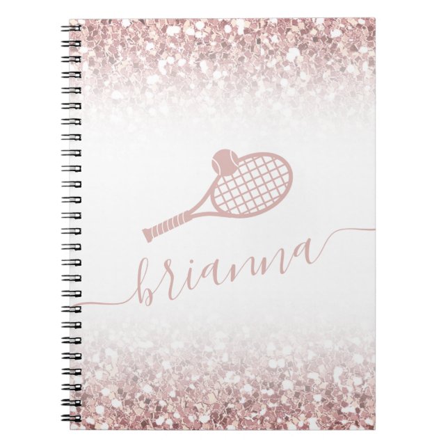 Caderno Espiral Tênis Personalizado Cinza Rosa Brilhante (Frente)