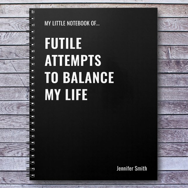 Caderno Espiral Tentativas Inúteis de Equilibrar Cotação Engraçada (Criador carregado)