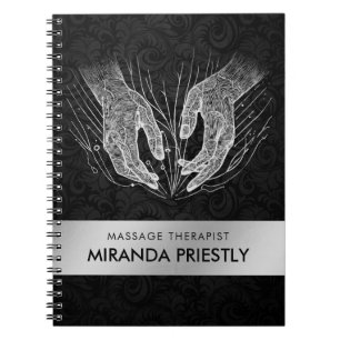 Caderno Espiral Terapêutica de Massagem Terapia Mãos Energia Spa B