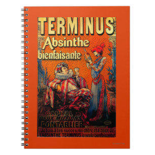 Caderno Espiral Terminus Absinthe Vintage PosterEurope