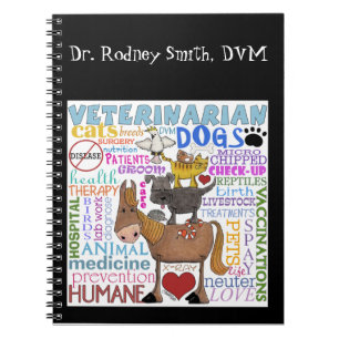 Caderno Espiral Termos do Veterinarian-Subway Art Vet