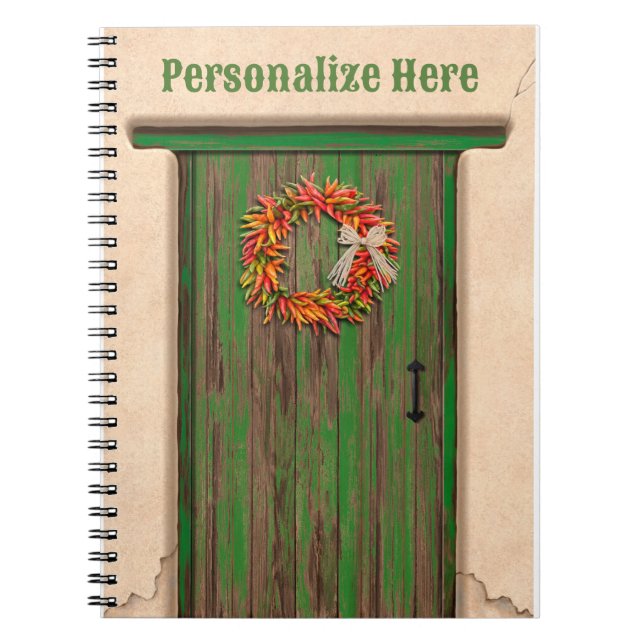 Caderno Espiral Terra do Sudoeste do Chile na Porta da Madeira Ver (Frente)