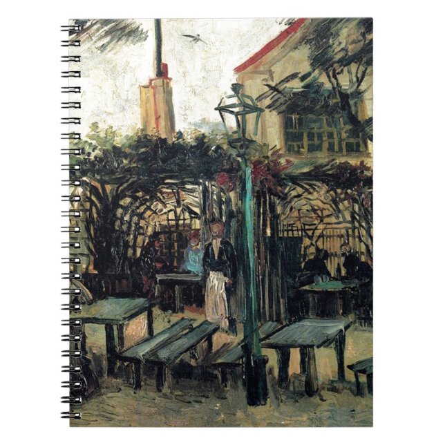 Caderno Espiral Terrace de um Café em Montmartre La Guinguette (Frente)