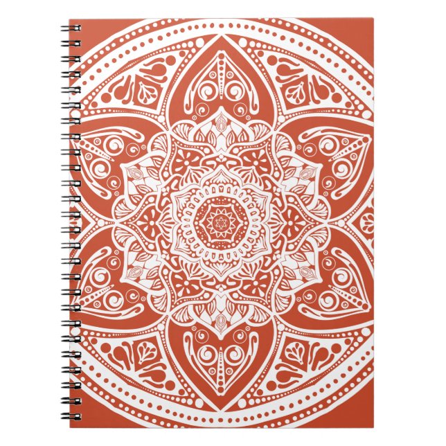 Caderno Espiral Terracotta Mandala (Frente)