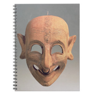Caderno Espiral Terracotta que sorri a máscara de San Sperate,