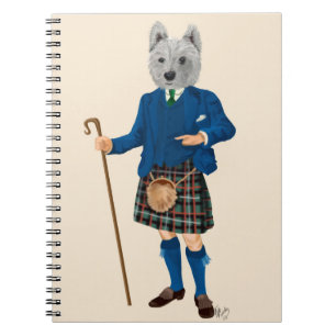 Caderno Espiral Terrier da West Highland em Kilt
