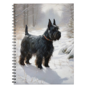 Caderno Espiral Terrier Escocês Deixe Nevar Natal