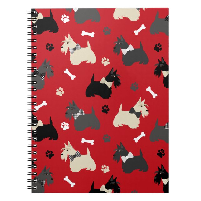 Caderno Espiral Terrier Paws e Bones Red (Frente)