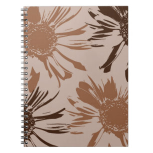 Caderno Espiral Terthy Brown Gerbera Flowers