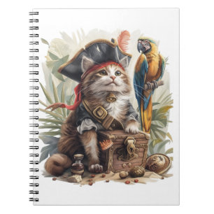 Caderno Espiral Tesouro de Gato Pirata