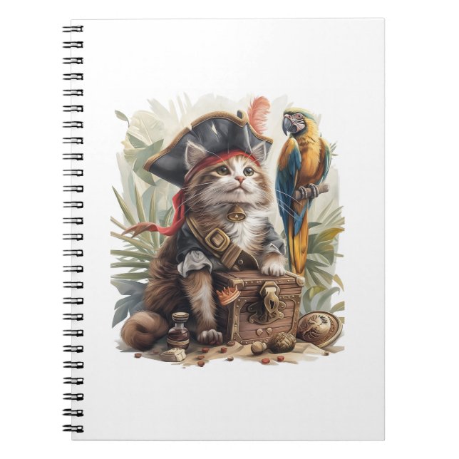 Caderno Espiral Tesouro do Gato Pirata (Frente)