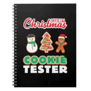 Caderno Espiral Testador oficial de biscoitos de Natal presente