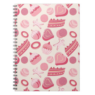 Caderno Espiral Teste padrão 2 do chocolate e das pastelarias