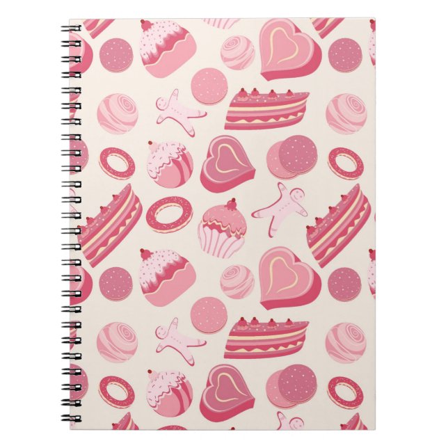 Caderno Espiral Teste padrão 2 do chocolate e das pastelarias (Frente)