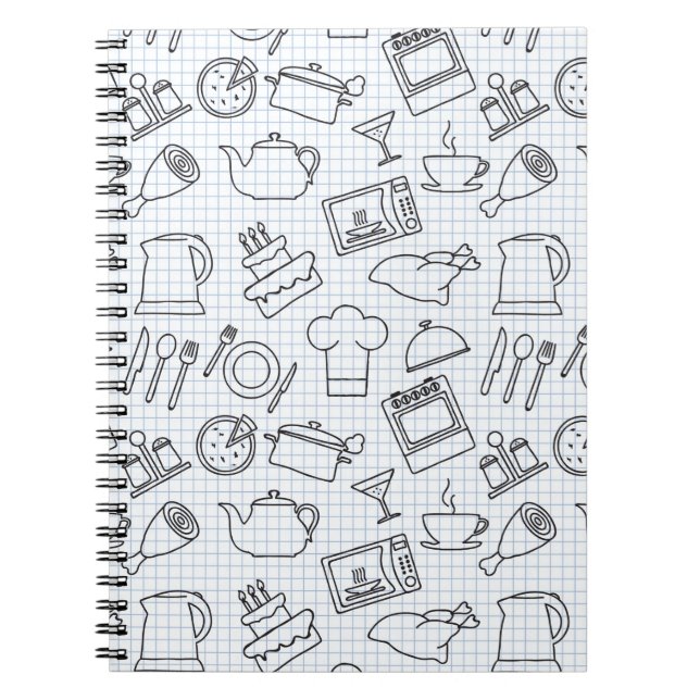 Caderno Espiral Teste padrão 4 da cozinha (Frente)