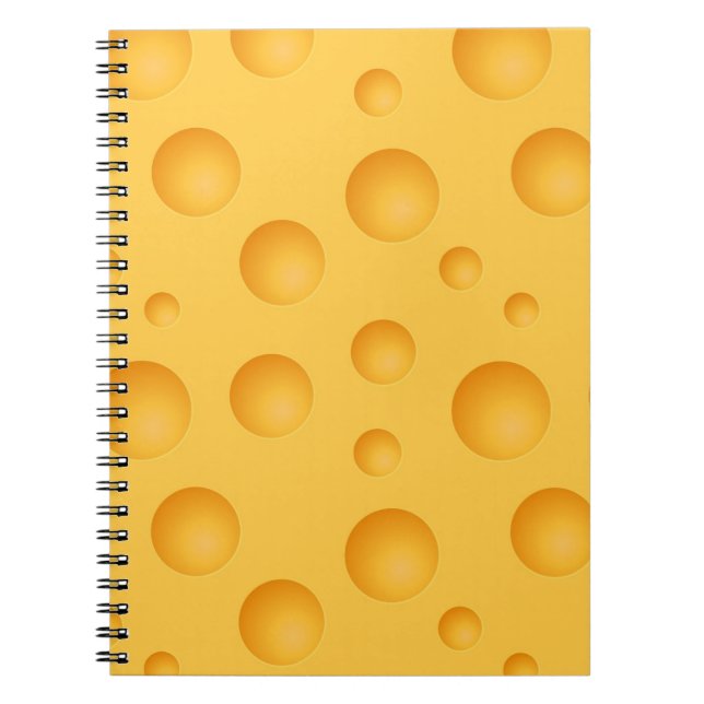 Caderno Espiral Teste padrão amarelo do queijo (Frente)