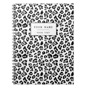 Caderno Espiral Teste padrão animal do impressão do leopardo pre