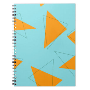 Caderno Espiral Teste padrão azul, alaranjado, legal, na moda,