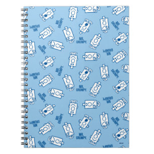 Caderno Espiral Teste padrão azul do lance da emoção do Sr.