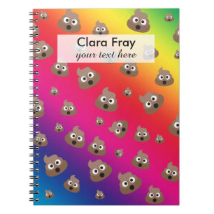 Caderno Espiral Teste padrão bonito de Emoji do tombadilho do